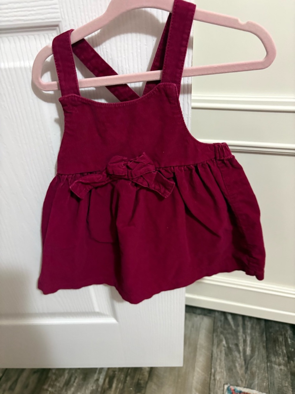 Carter's Burgundy Corduroy Pinafore with Waist Bow- 18M